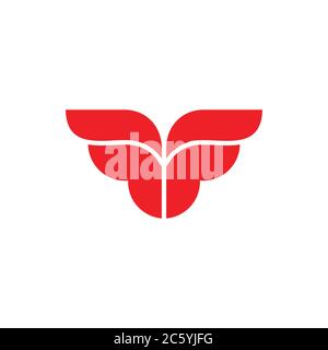 letter f curves wings design symbol logo vector Stock Vector