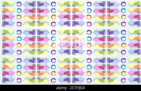 digital textile design of arrows and circles on abstract background Stock Vector