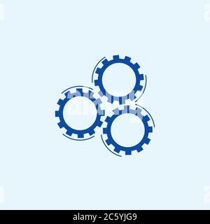 three cog machine system symbol decoration vector Stock Vector