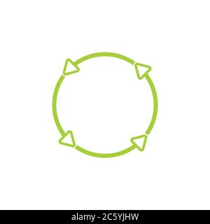 circle greene arrow thin line frame vector Stock Vector