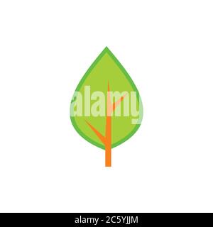 tree green simple geometric symbol vector Stock Vector
