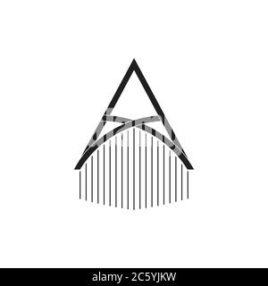 geometric arrow thin line logo vector Stock Vector