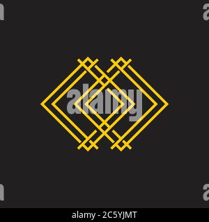 linked frame geometric lines art vector Stock Vector