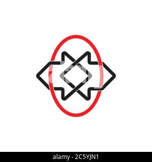 linked geometric arrow logo vector Stock Vector