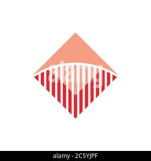 stripes geometric arrow square logo vector Stock Vector