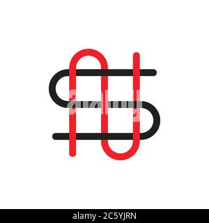 letter ns linked line overlap logo vector Stock Vector
