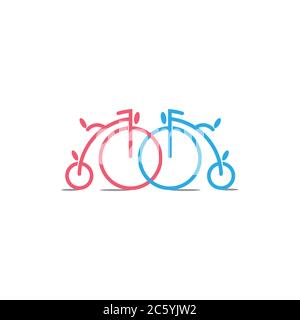 linked old bike decoration vector Stock Vector