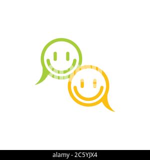 smile face emoticon bubble talk symbol logo vector Stock Vector