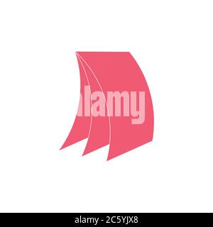 simple 3d flat geometric paper notes logo vector Stock Vector