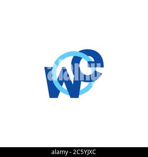 letters ew simple overlapping circle logo vector Stock Vector