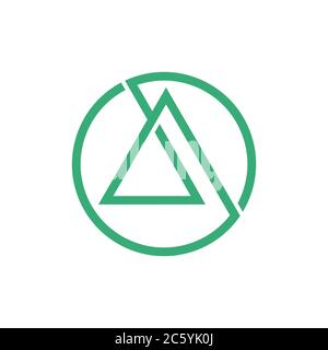 abstract letter overlapping line triangle circle logo Stock Vector