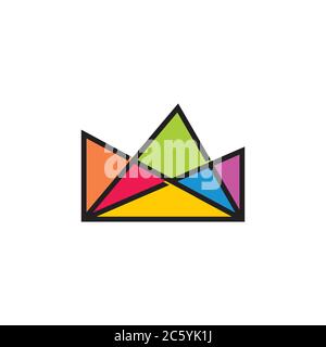 linked triangles thin lines art logo vector Stock Vector