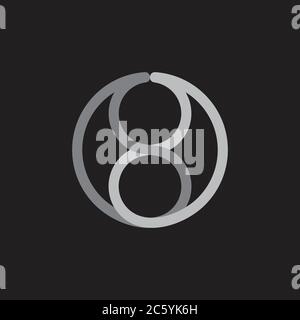 vector of number 8 geometric line circle design Stock Vector