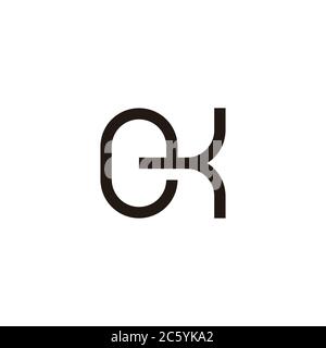 letter ek simple geometric linear logo vector Stock Vector