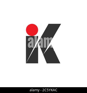 abstract letter ik simple geometric logo vector Stock Vector