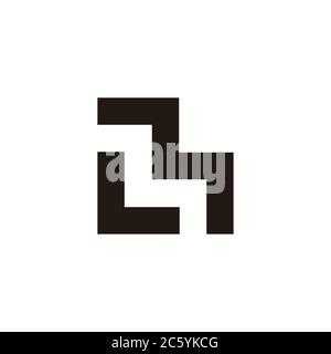 abstract letter ml simple geometric design logo vector Stock Vector