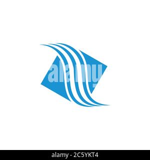 curves stripes wavy shape square logo vector Stock Vector