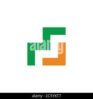 abstract letter mv simple geometric design logo vector Stock Vector