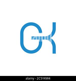 letter gk simple geometric linear logo vector Stock Vector