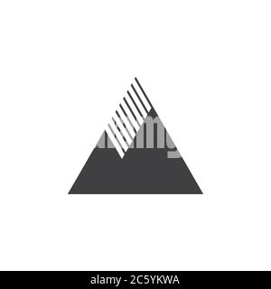 simple stripes triangle mountain silhouette symbol vector Stock Vector