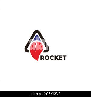 triangle rocket flame geometric design symbol logo vector Stock Vector