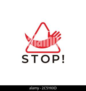 triangle stop hand sign symbol icon vector Stock Vector Image & Art - Alamy