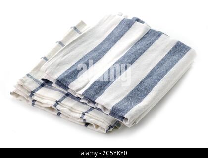 new folded kitchen towels isolated on white background Stock Photo