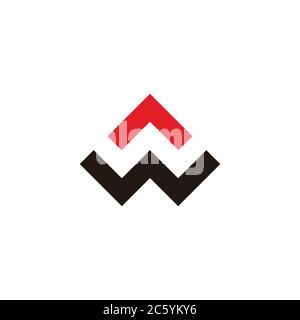 letter aw arrow up geometric line logo vector Stock Vector