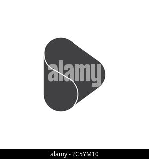 letter d symbol curves dimensional flat logo vector Stock Vector