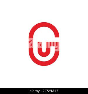 letter gu simple geometric line symbol logo vector Stock Vector