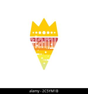 triangle king cheese pizza symbol gradient vector Stock Vector