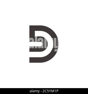 letter bd simple geometric linear logo vector Stock Vector