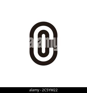 abstract letter c negative space geometric simple logo vector Stock Vector