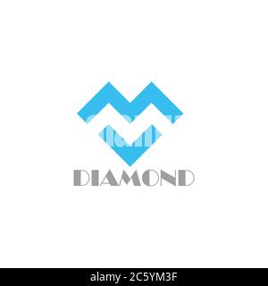 abstract letter mv diamond shape geometric logo vector Stock Vector