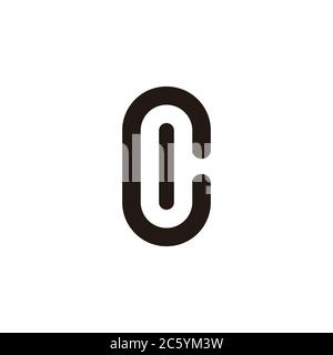 letter oc simple geometric circle logo vector Stock Vector