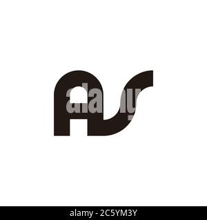abstract letter as simple geometric line logo vector Stock Vector