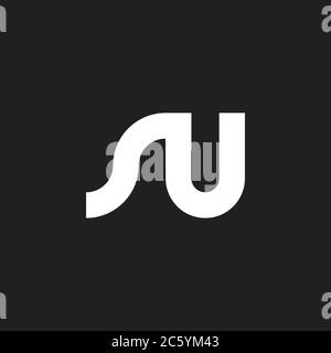 letter nu simple geometric line logo vector Stock Vector