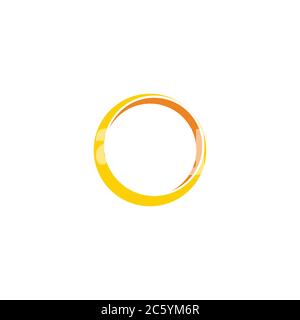 simple geometric golden 3d flat ring symbol logo vector Stock Vector
