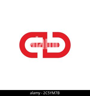 abstract letter qb negative space geometric simple logo vector Stock Vector