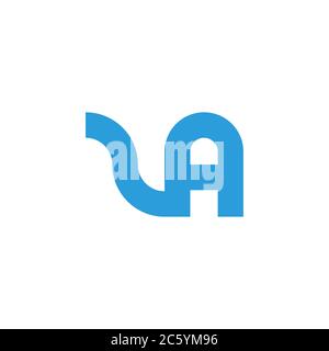 abstract letter 2a simple geometric line logo vector Stock Vector