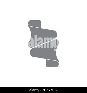 opposite arrow 3d curves logo vector Stock Vector