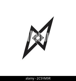 letter n triangle overlapping line logo vector Stock Vector