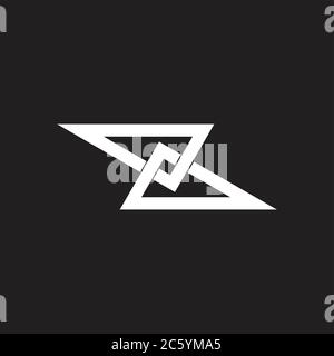 abstract letter z  linked triangle overlap logo vector Stock Vector