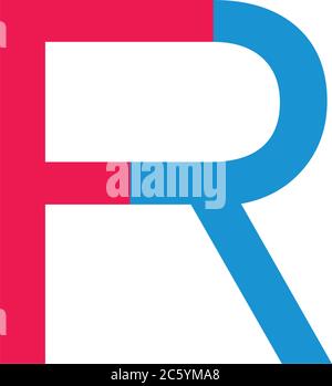 letter fr linked colorful geometric logo vector Stock Vector