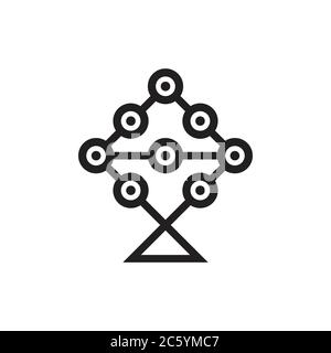 strong chain connected circle dots logo vector Stock Vector