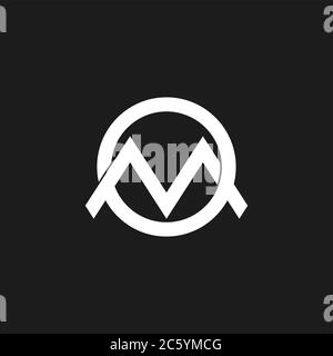letter om simple linked geometric line logo vector Stock Vector
