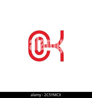 abstract letter ek stripes linked geometric symbol logo vector Stock Vector