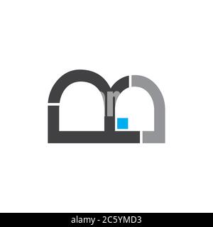 letter m store front geometric design logo vector Stock Vector