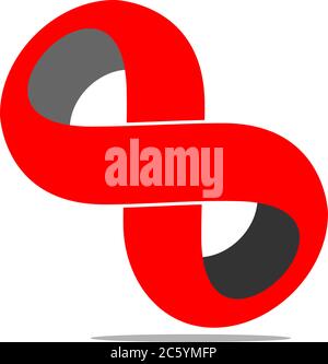 infinity 3d motion shadow curves design symbol logo vector Stock Vector