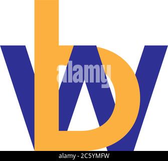 letter wb linked colorful logo vector Stock Vector